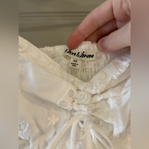 NWT For Love and Lemons Fletcher White Eyelet Butterfly Mini Dress - Picture 3 of 5